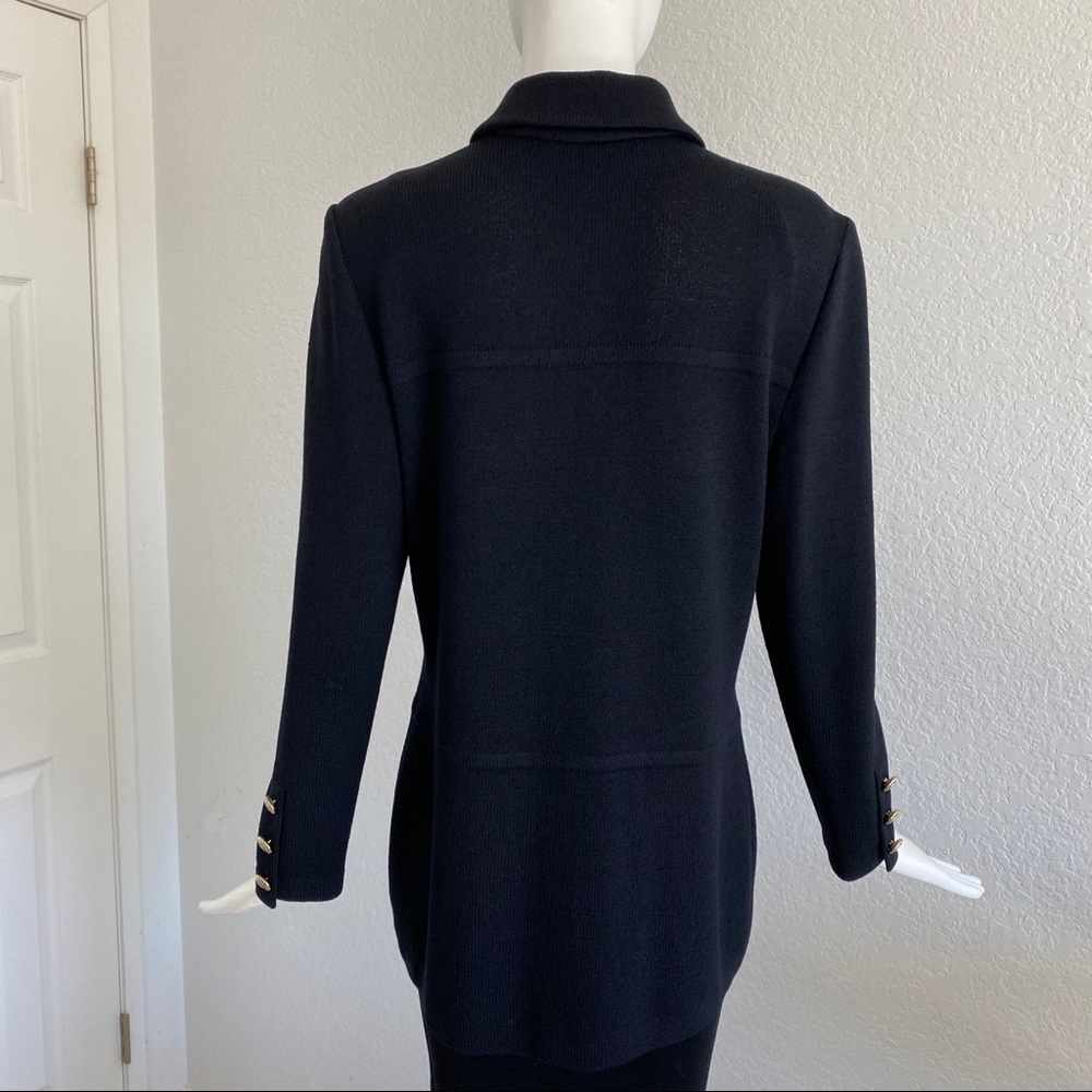 St. John black Santana knit button down jacket - Picture 6 of 11